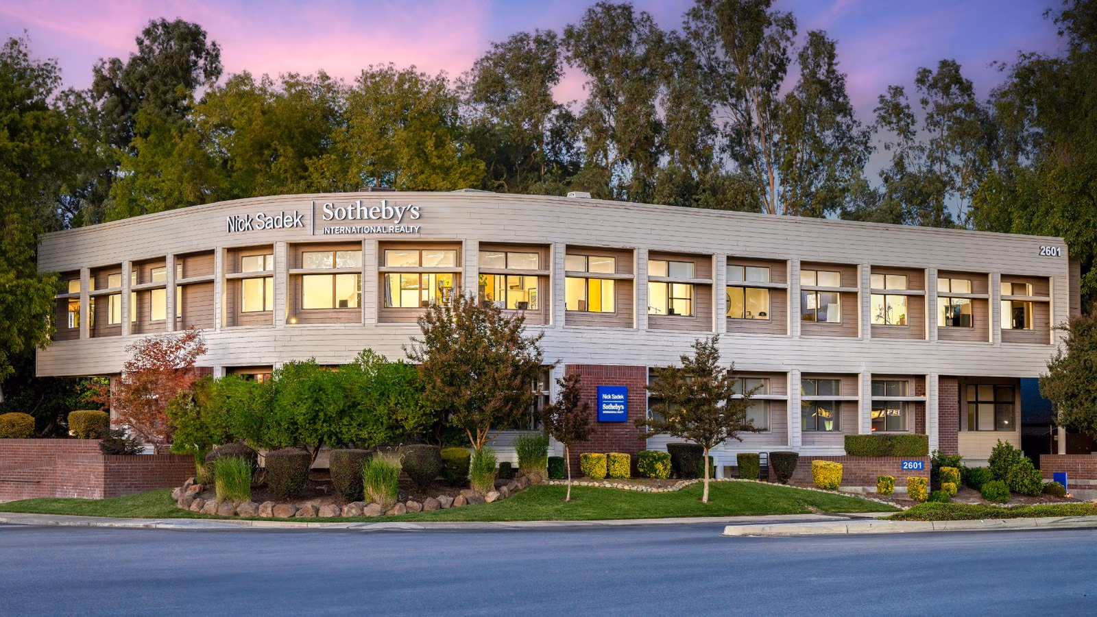 The two-story Nick Sadek Sotheby’s International Realty office building on Fair Oaks Boulevard in Sacramento